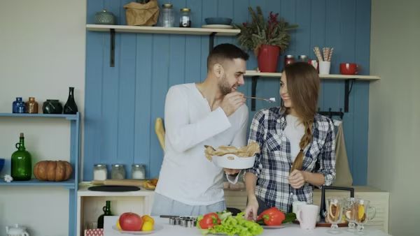 Couples cooking