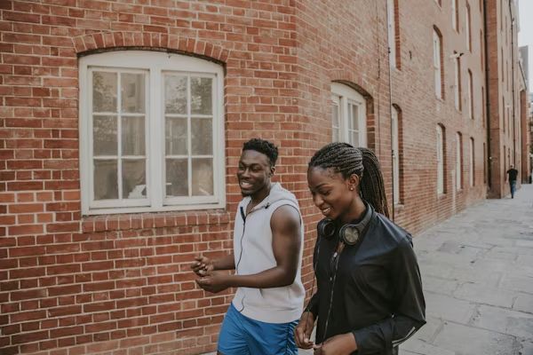 Couple walking together